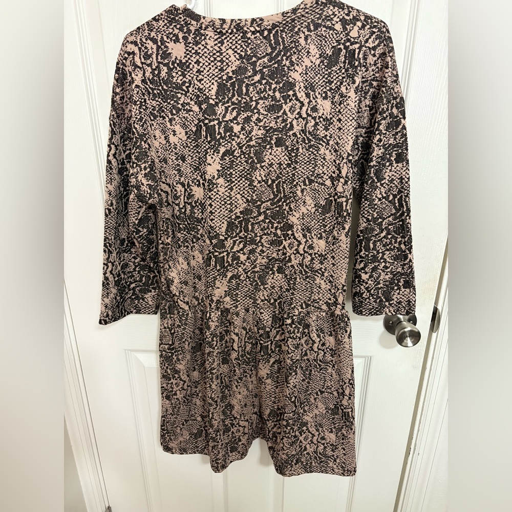Zara Basic Neutral Python Snake Print Long Sleeve… - image 4